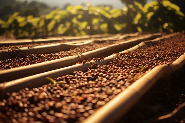 honey processed coffee peace coffee farm - viet nam